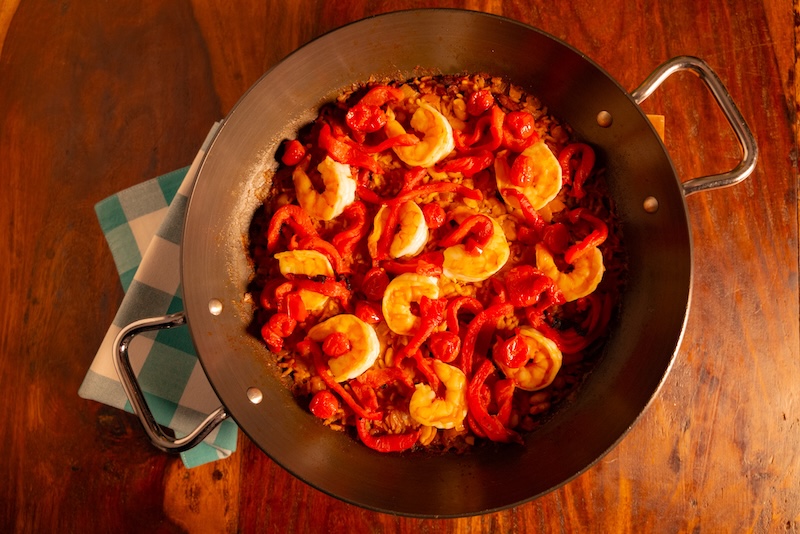 Smoky Saffron Paella with Shrimp