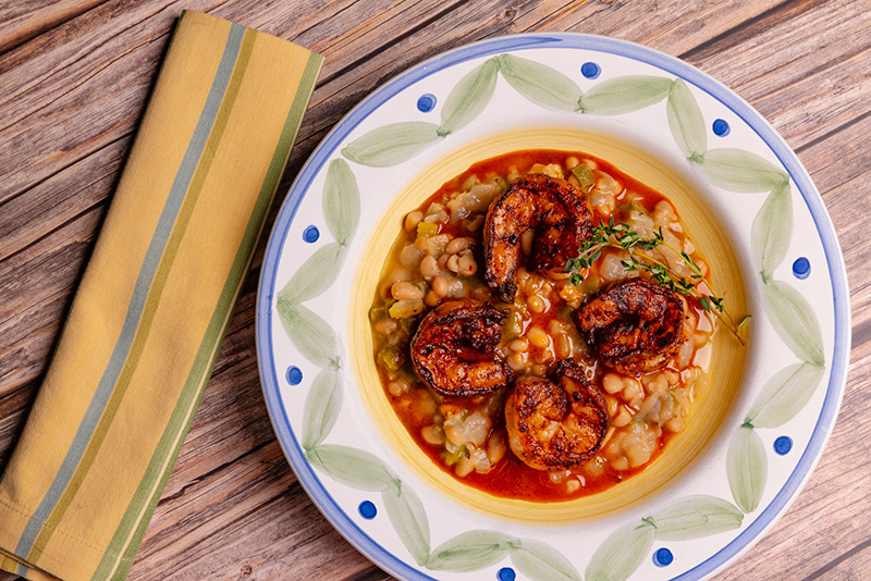 White Beans with Smoked Paprika Shrimp