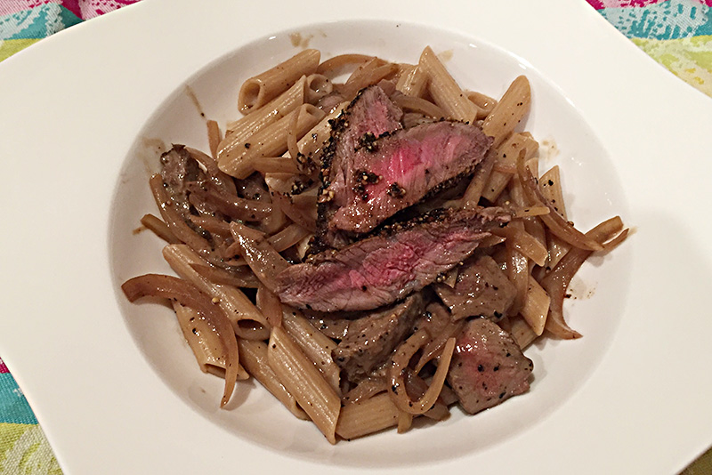 Steak au Poivre with Penne