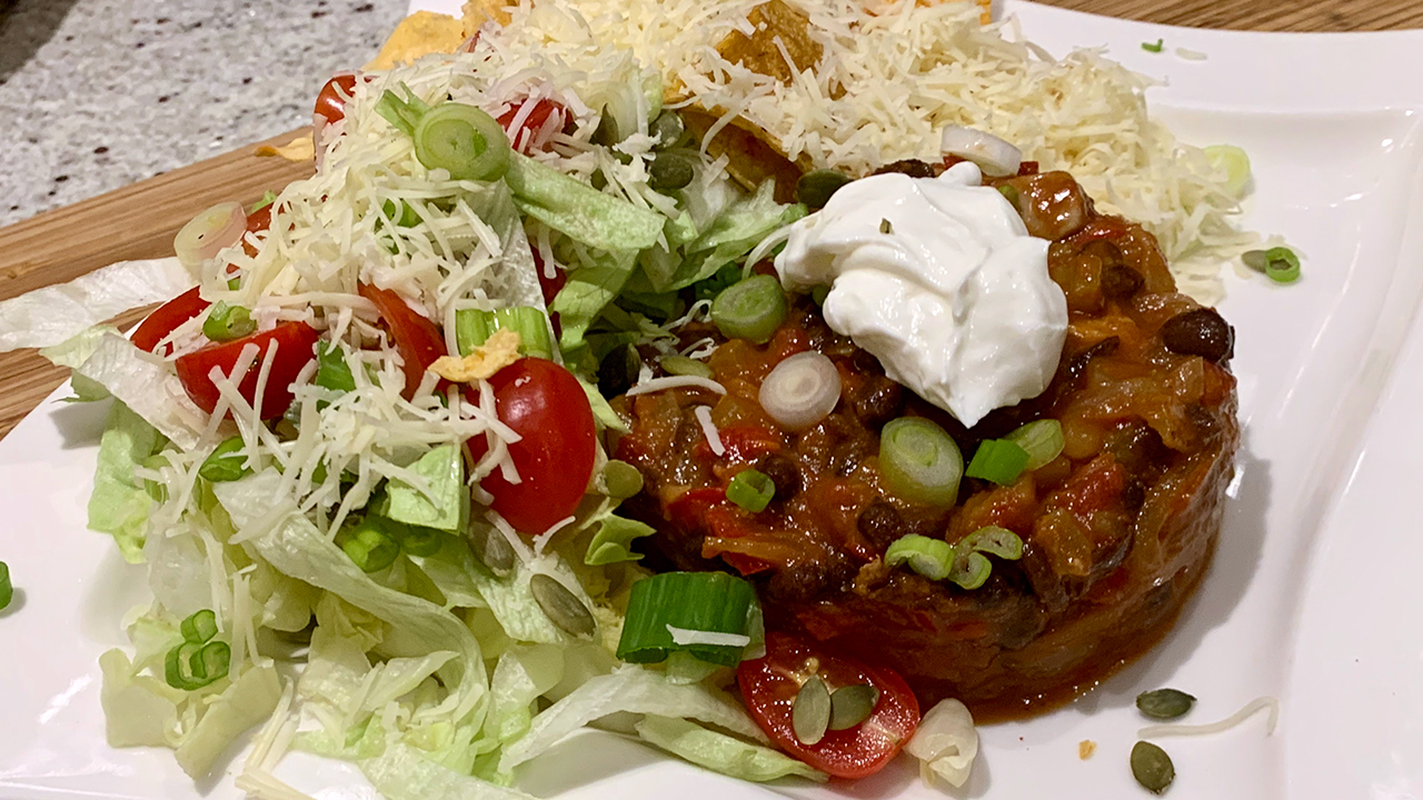 Low Sodium Vegetarian Corn and Black Bean Taco Salad