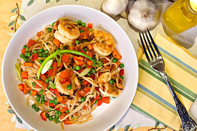 Teriyaki Noodles with Shrimp