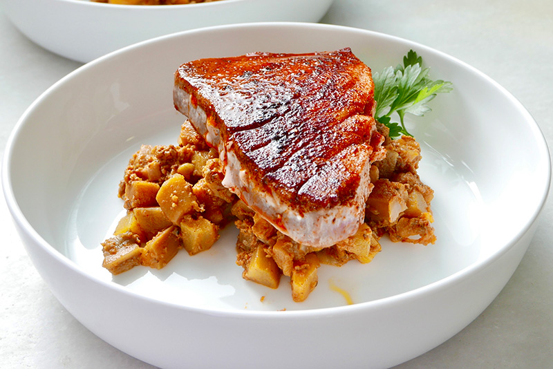 Seared Tuna with Eggplant Tartare