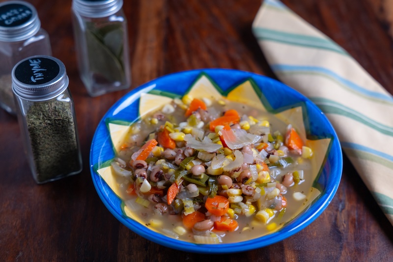 Vegetable Soup with Black Eyed Peas