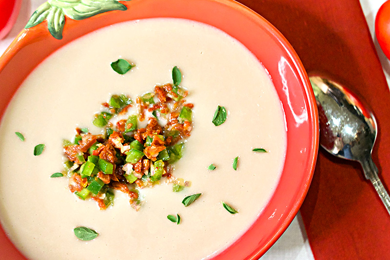 Chilled White Bean Soup with Sun Dried Tomatoes