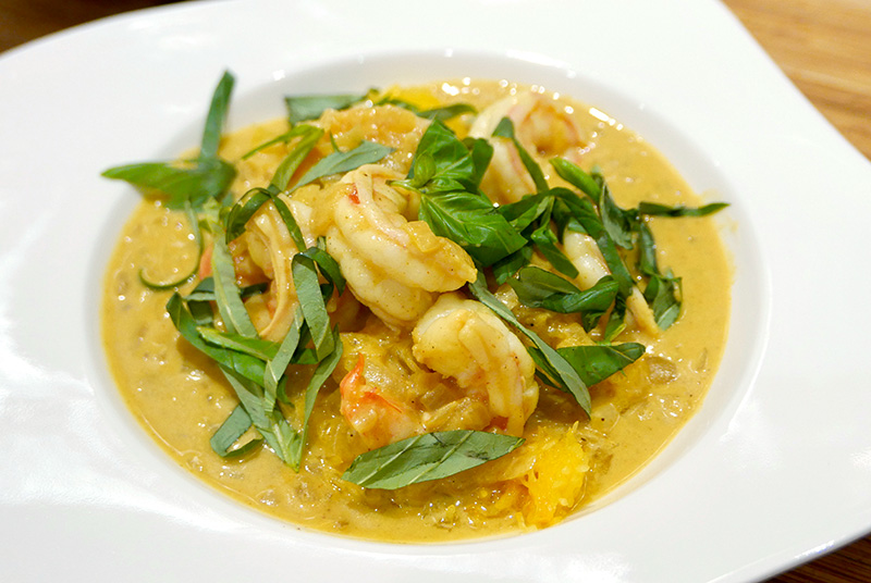 Curried Shrimp with Spaghetti Squash