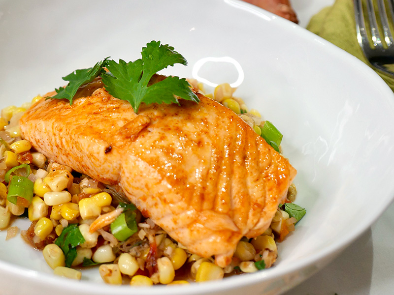 Roasted Salmon with Corn Relish