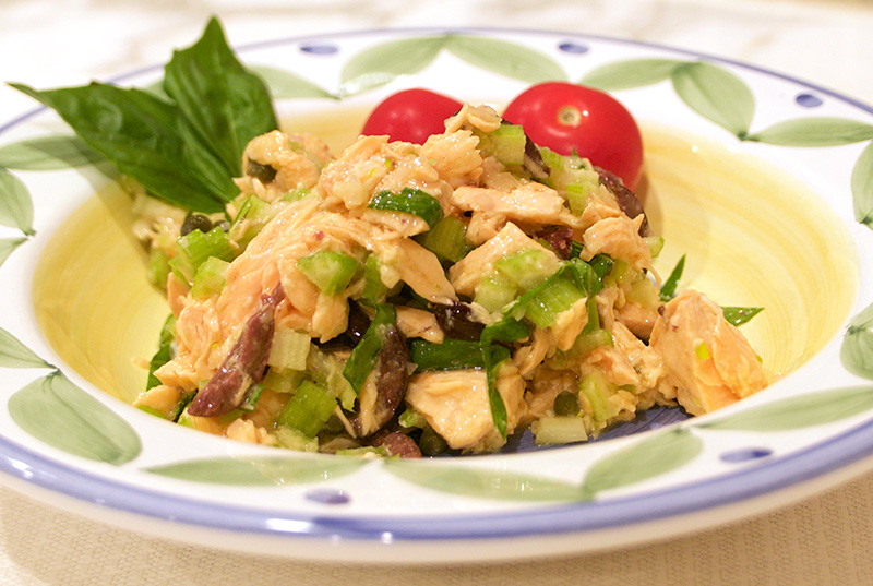 Salmon Salad with Olives and Capers