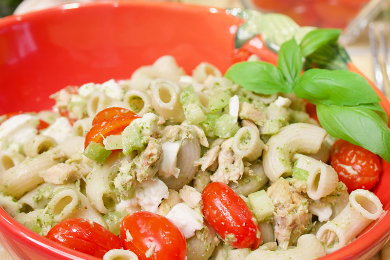 Tuna Pesto Macaroni Salad