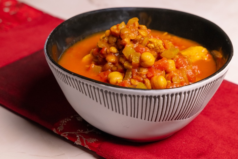 Chicken and Chickpea Stew with Lentils