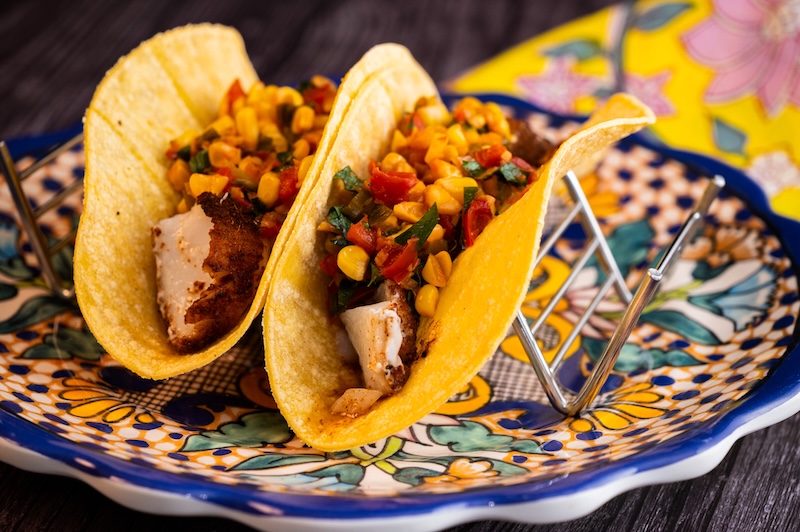Fish Tacos with Corn Relish
