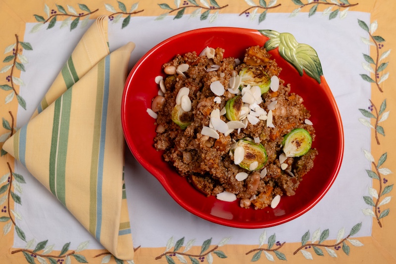 Roasted Fall Vegetable Quinoa with Toasted Almonds